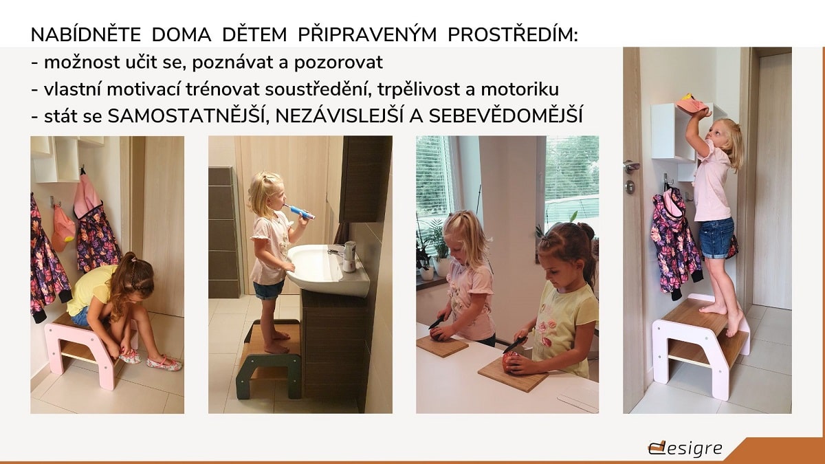 Dřevěné schůdky pro děti
