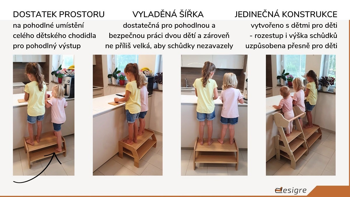 Dřevěná stolička pro dva - hlavní výhody