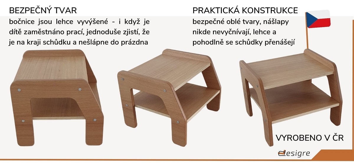 Dřevěná stolička pro děti specifikace