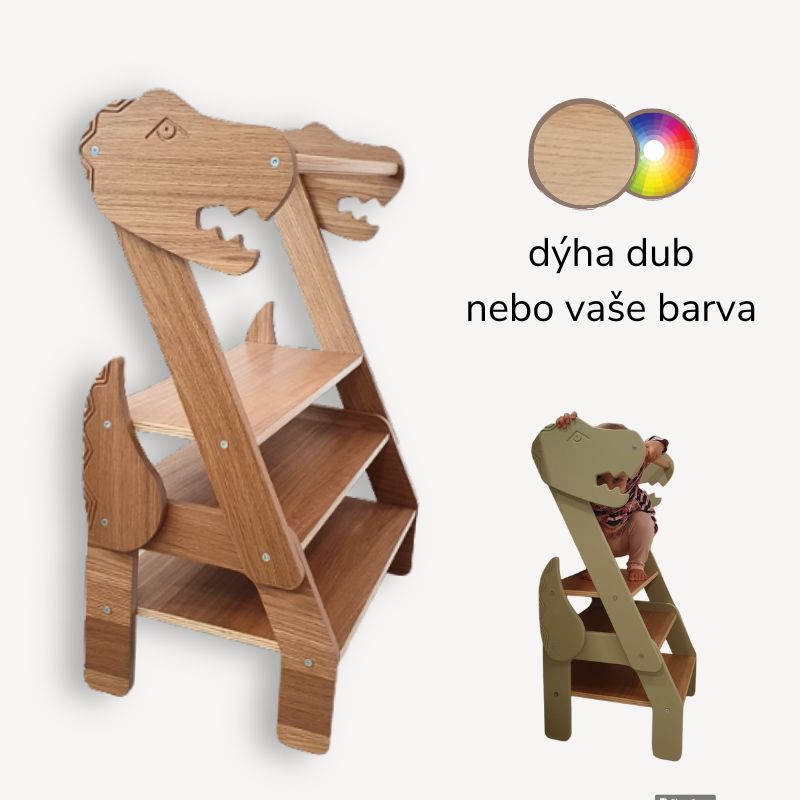 Učicí věž pro dvojčata 2v1 Dinosaurus