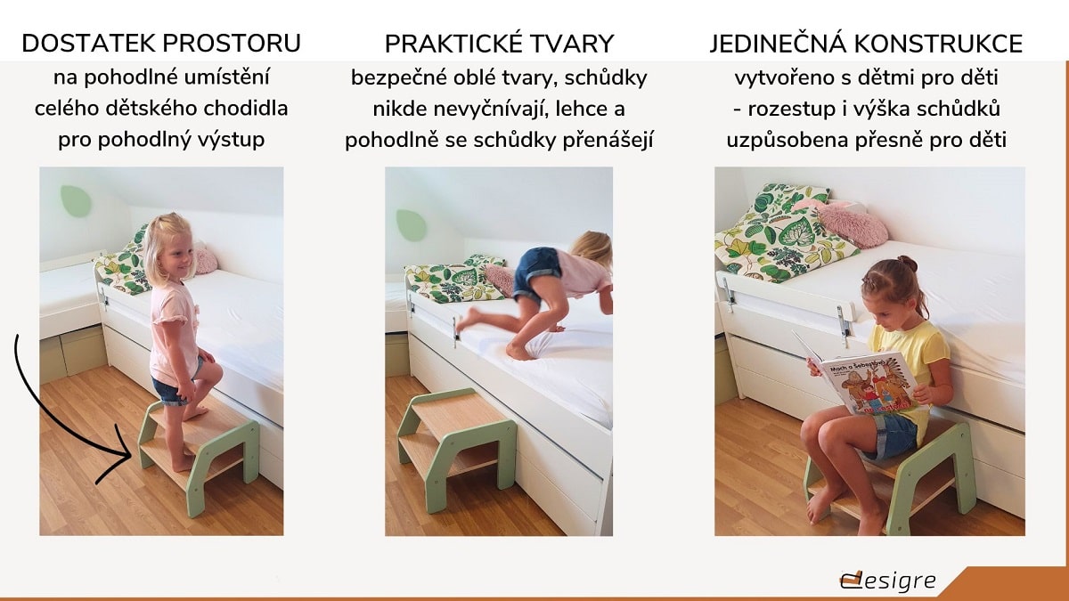 štokrle - stolička - schůdky pro děti