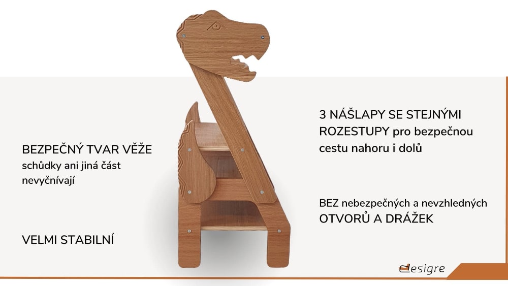 učicí věž 2v1 dinosaurus hlavní přednosti