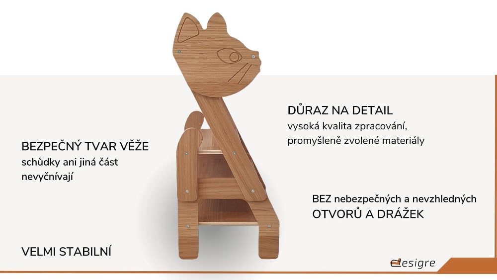 učicí věž 2v1 kočka hlavní přednosti