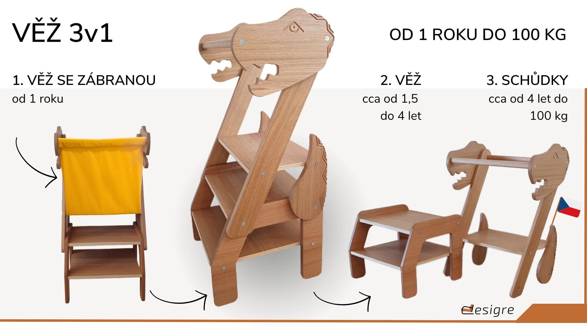Učicí věž 3v1dinosaurus